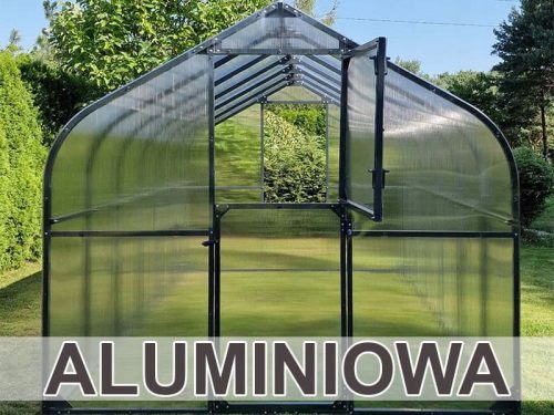 Vrhunski staklenik za vrt - Premium Polikarbonatni Tunel 15m2 250x600 PTF Aluminij Grafit