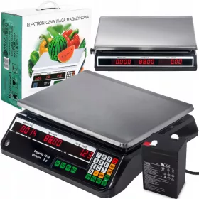   VASERO Električna trgovinska vaga s LCD zaslonom 40 kg x 2 g