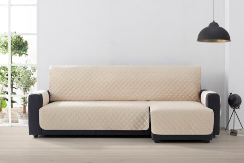 Luksuzni poliesterski prekrivač za kutnu garnituru BELMARTI 240 cm x 195 cm bež boje