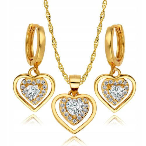 Zlatni Set Dijamantnih Srca 925