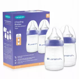   LANSINOH Set za bebe s 2 bočice od 160ml + duda za protiv kolika