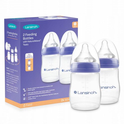 LANSINOH Set za bebe s 2 bočice od 160ml + duda za protiv kolika