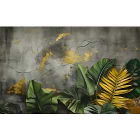   ZIDNA TAPETA TROPSKO PALMINO LIŠĆE DŽUNGLA CVIJEĆE GRAFIKA # UZORCI