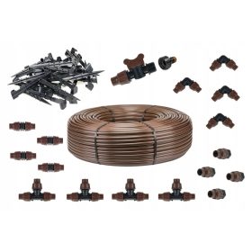   Sustav navodnjavanja kap po kap - Kapljica 100 m s kompenzacijom tlaka, PREMIUM set, BROWN serija