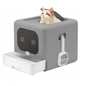   Velika kutija za mačji pijesak s ladicom + žlica prekrivena filterom F056