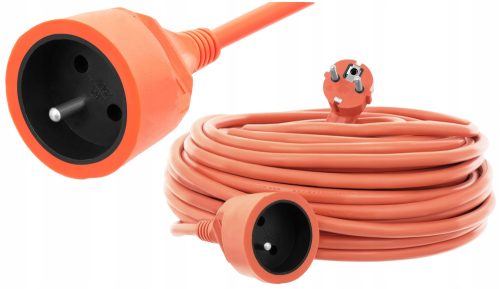 Vrtni produžni kabel, jednostruki Bull Tech 20 m, 1 kom utičnice, narančasti