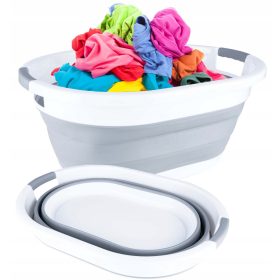   PrzydaSie samostojeća košara za rublje, 25l, nijanse sive i srebrne