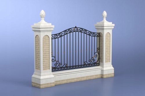 Ogradni panel - 2× Stylbet stupovi za ogradu 40 x 250 cm beton