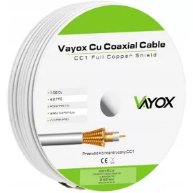    KOAKSIJALNI KABEL ANTENSKI KABEL ZA SAT TV DVB-T2 BAKRENI CU 4K VAYOX 15M