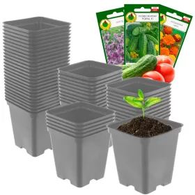   Bobimarket teglica za cvijeće 9 cm x 9 x 9,5 cm, crna plastika