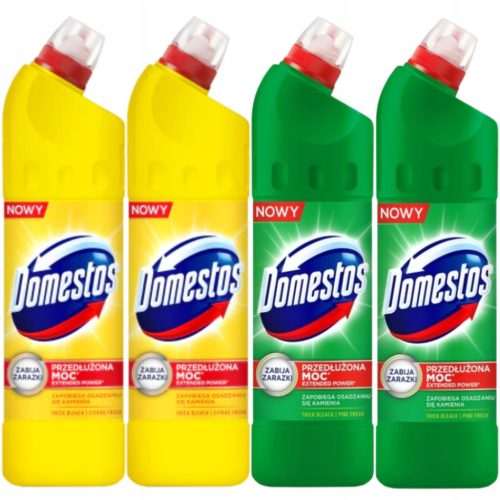  Domestos Lemon Pine Mješavina gela za čišćenje toaleta 4x1000 ml
