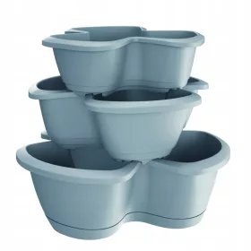   Prosperplast teglica za cvijeće 47 cm x 47 x 40,5 cm promjer 47 cm plastične nijanse sive i srebrne