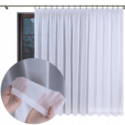  GOTOVA ZAVJESA VOILE BIJELA ZAVJESA NA TRACI ŽABE TUNEL ZA SOBU 900x230 cm