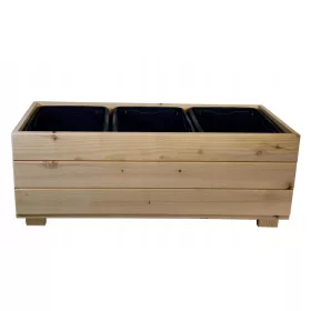   Vrtna posuda - Posuda za cvijeće 90 cm x 42 x 35 cm prirodno drvo