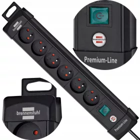  Brennenstuhl produžni kabel 3 m, 6 utičnica, crni