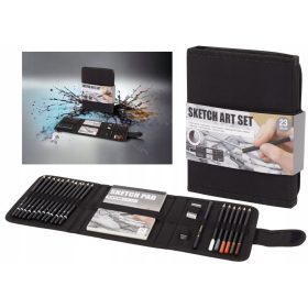   SET ZA CRTANJE OLOVKOM SKICIRNIK BLOK UMJETNIČKIH ALATA 23 kom