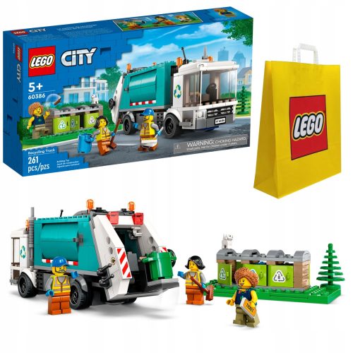  LEGO City 60386 Kamion za reciklažu + LEGO 6315792 VP PAPIRNATA VREĆA SREDNJA M 34X41X10 TE