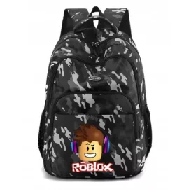   Ruksak Roblox - Crni s sivim nijansama, idealan za mlade i školske dane