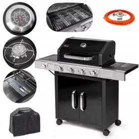   PREMIUM ACTIVA GAS GRILL 4+1 plamenika POKLOPAC / LIJEVANA REŠETKA / ORMARIĆ