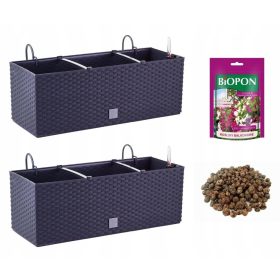    Prosperplast lonac za cvijeće 51 cm x 19 x 18,5 cm plastične nijanse sive i srebrne