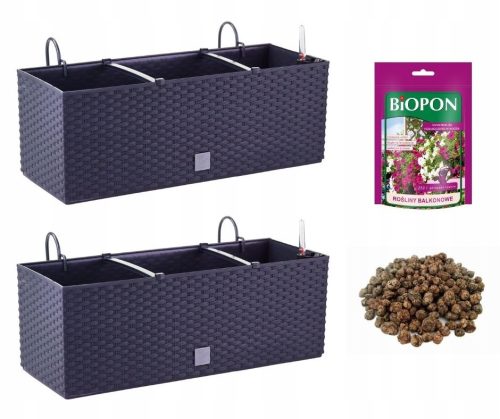 Prosperplast lonac za cvijeće 51 cm x 19 x 18,5 cm plastične nijanse sive i srebrne