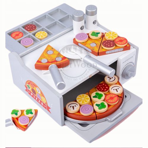 DREVENA PIZZA PEĆ S VELCRO PRIBOROM, DASKOM ZA REZANJE I NOŽEM ZA PIZZU