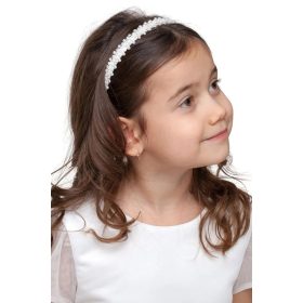 Bijela traka za kosu za djevojčice model OP14
