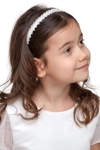 Bijela traka za kosu za djevojčice model OP14