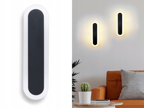 LEDTECHNICS Elegantna crna zidna svjetiljka s integriranim izvorom svjetla LED 9 W