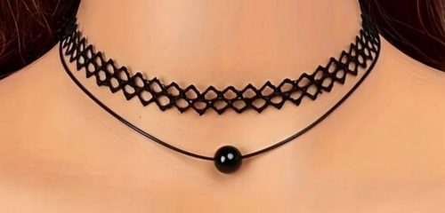 Nakit za vrat CHOKER u crnoj boji s uzorkom ovratnika Vintage čipkaste ogrlice