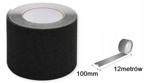 Protuklizna traka za stepenice 100mm 12 metara crna