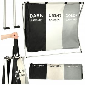    Košara za rublje, segregacijski organizator, 3 pretinca, 135 litara