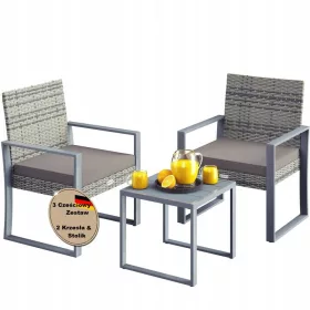   Set vrtnog namještaja - Set vrtnog namještaja Casaria sivi, 5 komada.