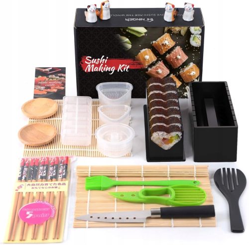 Savršen set za izradu sushi-a za početnike s nožem šefa kuhinje, matom za sushi/triangle/pačketom/nožem za sushi/ručkom za štapiće/sosovima, setom za samostalno pravljenje sushi-a
