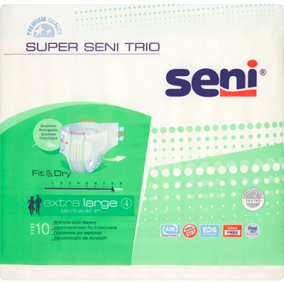 Seni Super Seni Trio pelene, veličina XL, 10 kom.