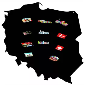 Magnetna ploča s putnom kartom Poljske 80x73cm