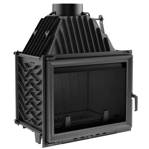 Zračni kamin od lijevanog željeza Kratki Zuzia 15 kW crni