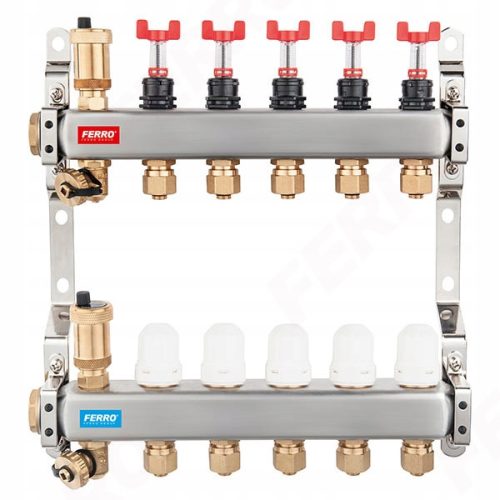 FERRO Premium Inox Razdjelnik 1" SN-RZP08S sa 8 krugova