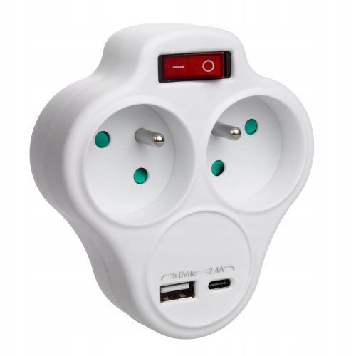 Utičnica s USB i USB-C punjačem s prekidačem SMART HOME