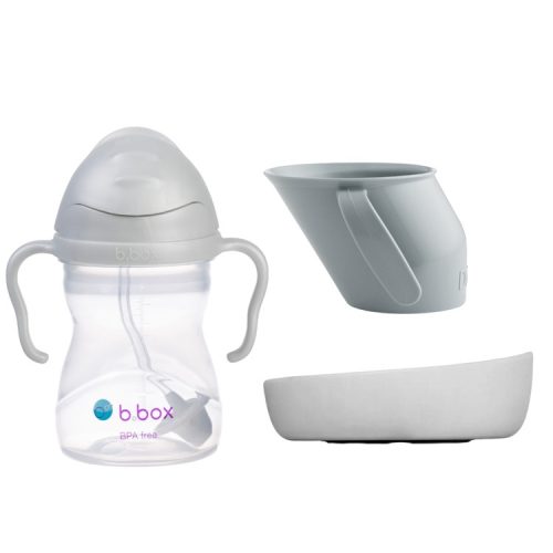  Set Boca sa slamkom 240 ml B.BOX + Crooked Mug and Bowl siva DOIDY