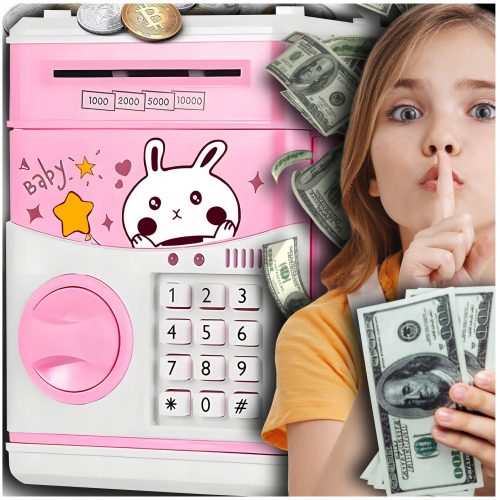  Elektronska kasica prasica Rabbit Like ATM Safe, roza, poklon za djevojčicu