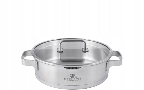 Garnek NISKI s poklopcem Gerlach Prestige 24 cm 2,5L Čelik 18/10 INDUKCIJA GAZ ZMYWARKA