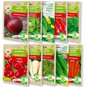   Najbolji izbor sjemenki povrća na traci: Mješavina biljaka Czerwona Kula, Opolski, Polan, Śremski, Berlinska, Amsterdam, Salata, Festival sjeme 1 g