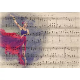   Zidna slika ŽENA žensko lice balerine na netkanom materijalu + LJEPILO 368 x 254