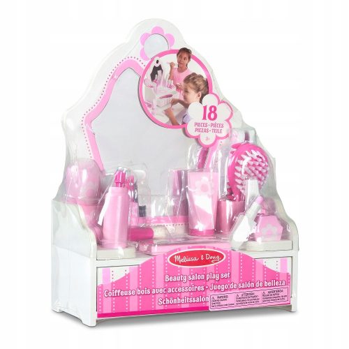 Toaletni stolić Melissa & Doug - Dječji Salon Ljepote s Ogledalom