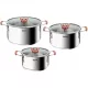 Tefal Opti'Space set lonaca, nehrđajući čelik, 6 kom.