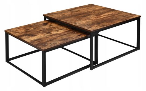 LoftInspired Velen kvadratni stolić za kavu 75 x 75 x 42 cm stari hrast