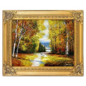 ULJENA SLIKA RUČNO SLIKANA HRVATSKI ŠUMSKI PEJZAŽ 40X50