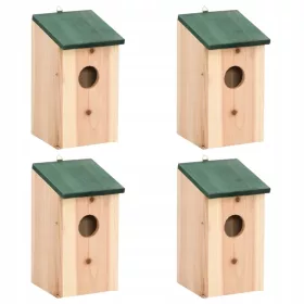   Domek za ptice VidaXL, 4 komada, drveni, dimenzija 12x12x22 cm