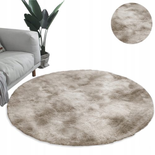 Okrugli Shaggy tepih Ombre Camel 200 cm